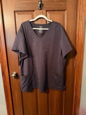Cherokee CoolMax Women’s V-Neck Scrub Top -  Pewter/Dark Gray